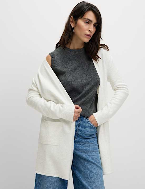 Textured Edge to Edge Longline Cardigan