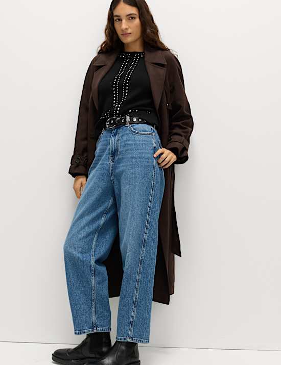 Pull à col rond avec décoration cloutée