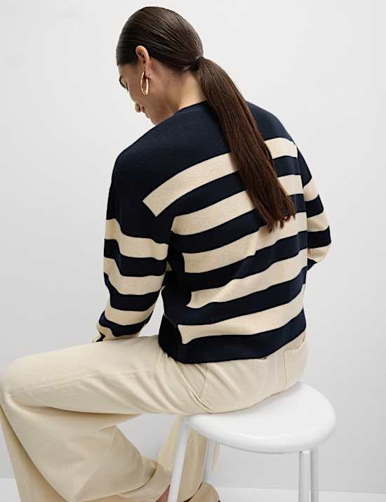 Soft Touch Striped V-Neck Cardigan