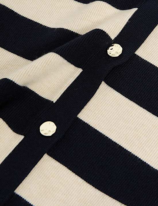 Soft Touch Striped V-Neck Cardigan
