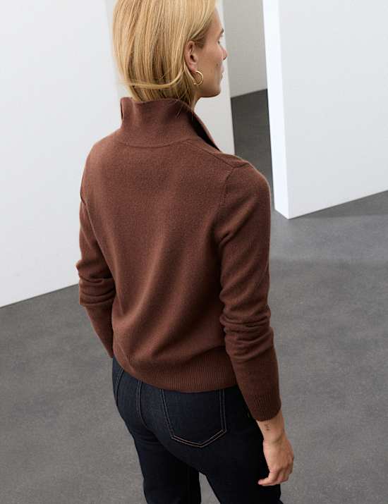 Pure Cashmere Collared Button Through Cardigan