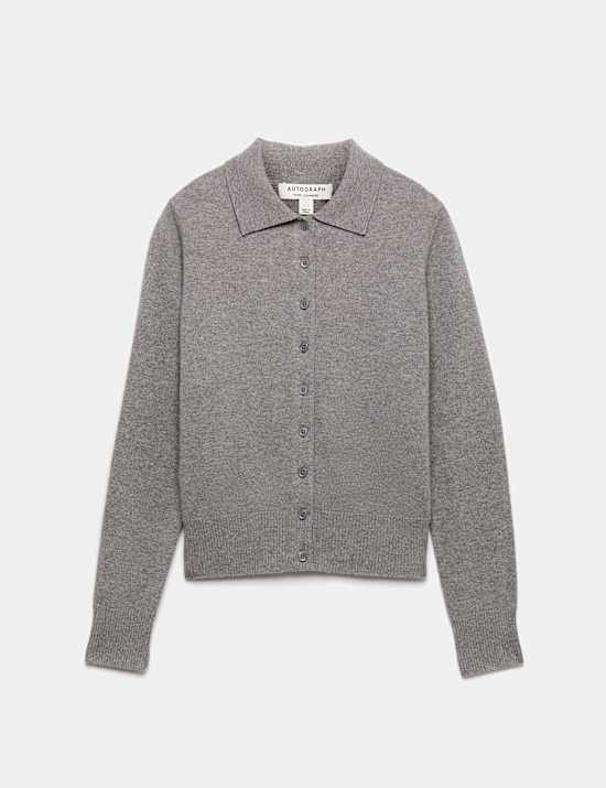 Pure Cashmere Collared Button Through Cardigan