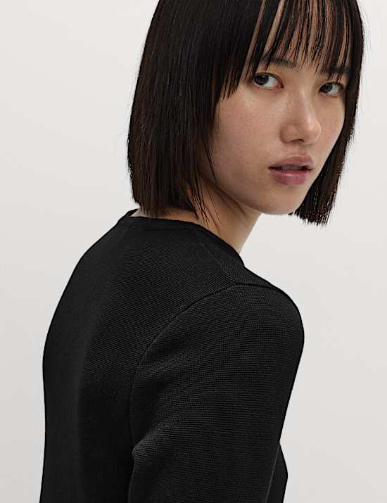 Top ultra-doux en maille à col rond