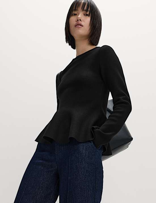 Top ultra-doux en maille à col rond