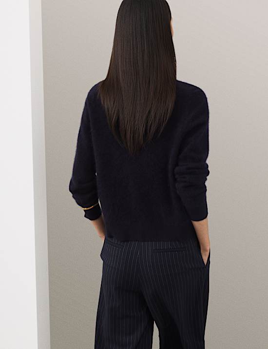 Wool Rich Relaxed Cardigan with Cashmere