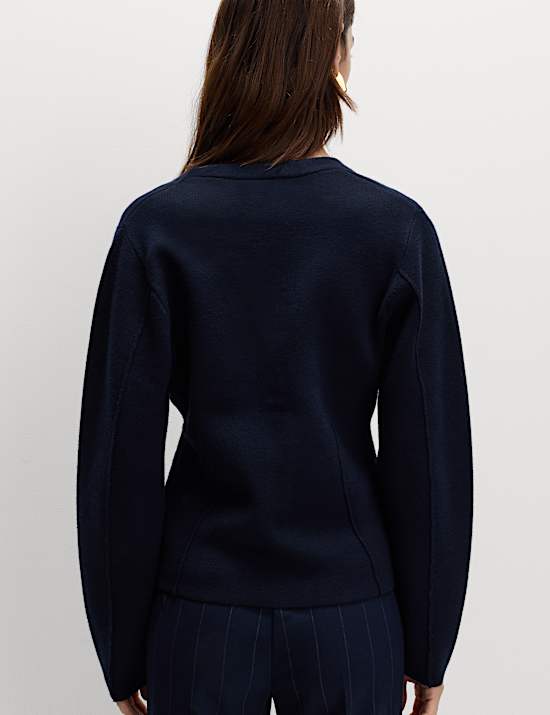 V-Neck Waisted Slim Fit Cardigan