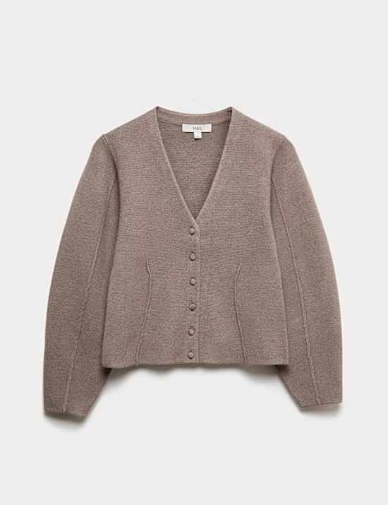 V-Neck Waisted Slim Fit Cardigan