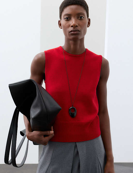 Merino Wool Rich Knitted Vest with Cashmere