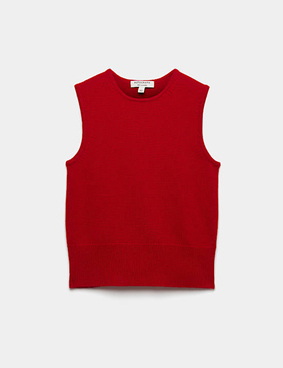 Merino Wool Rich Knitted Vest with Cashmere