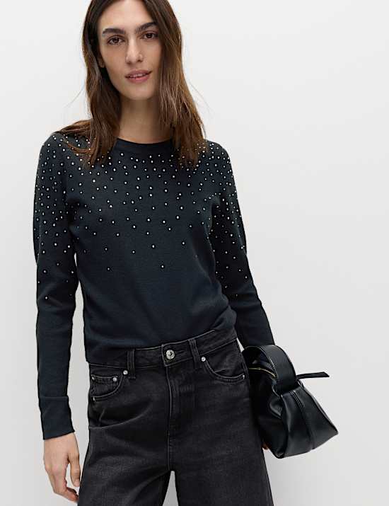 Embellished Crew Neck Jumper
