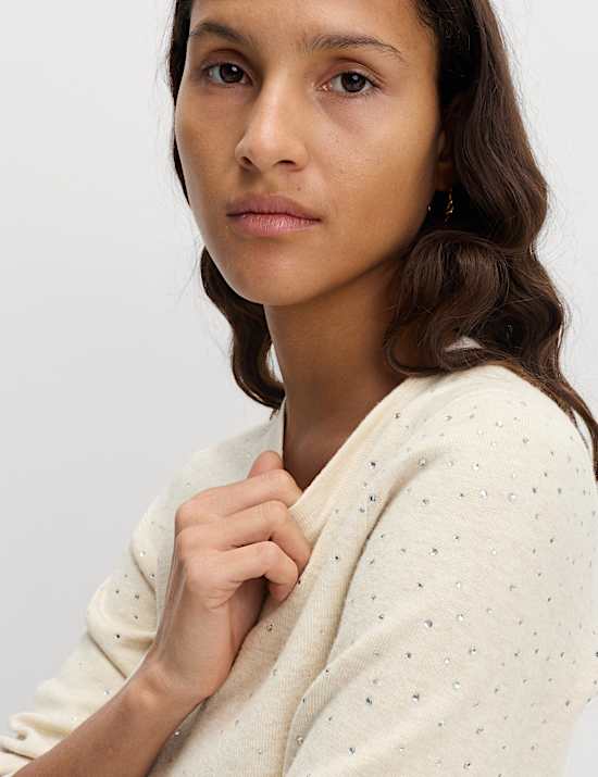 Embellished Crew Neck Jumper