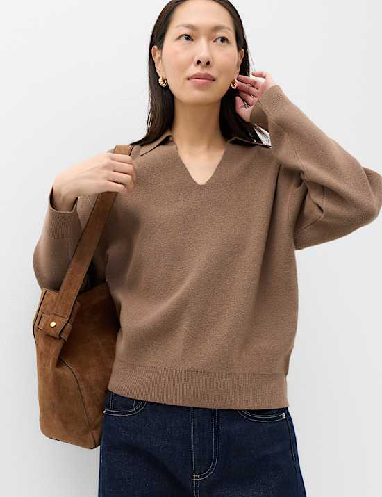 Soft Touch Polo Neck Relaxed Jumper