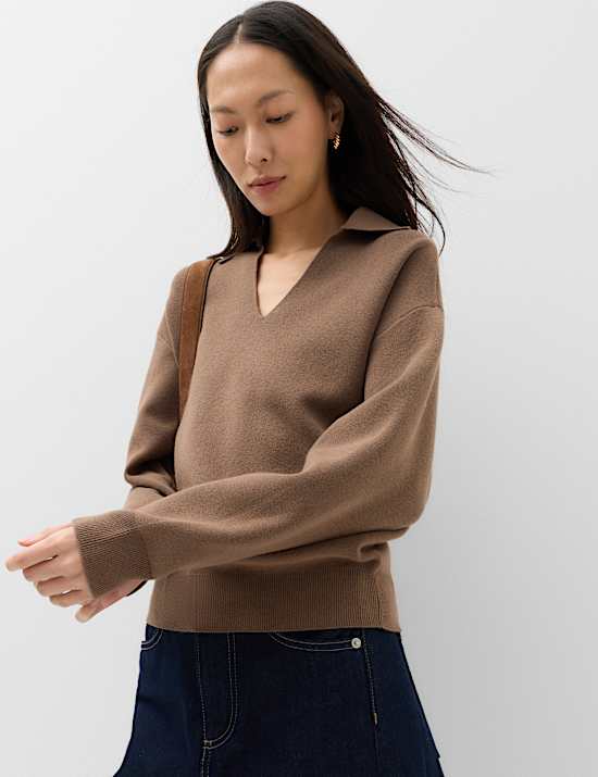Soft Touch Polo Neck Relaxed Jumper