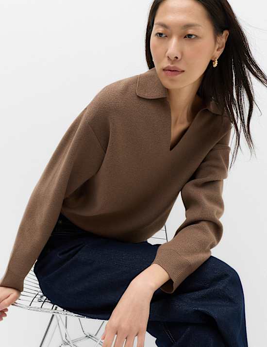 Soft Touch Polo Neck Relaxed Jumper