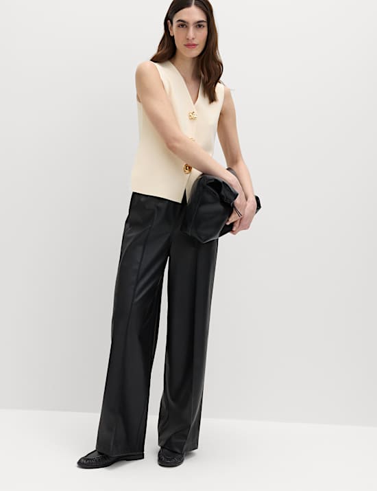 V-Neck Button Front Knitted Waistcoat