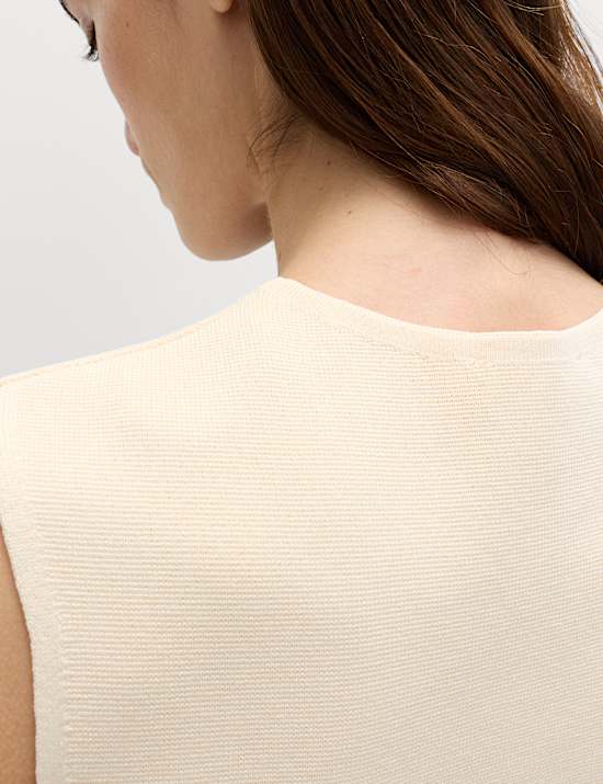 V-Neck Button Front Knitted Waistcoat