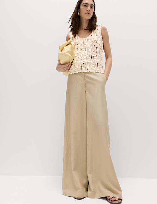 Pure Cotton Pointelle Knitted Vest