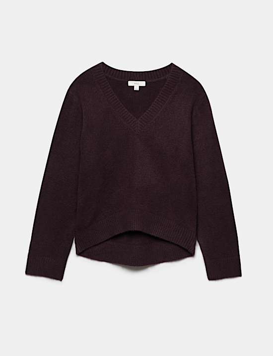 V-Neck Relaxed Jumper With Wool