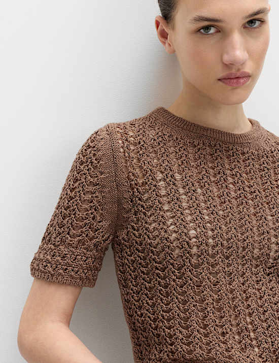 Cotton Rich Textured Knitted Top