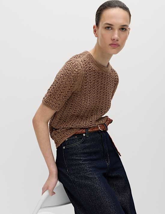 Cotton Rich Textured Knitted Top