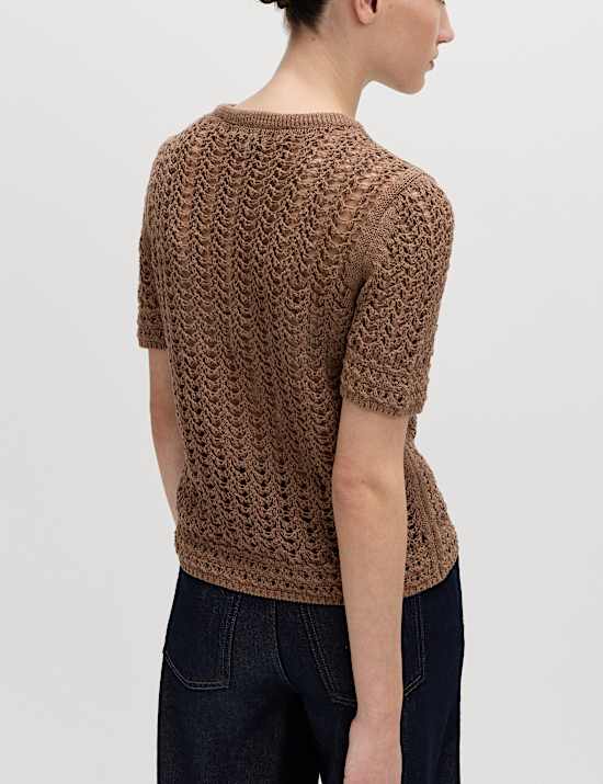 Cotton Rich Textured Knitted Top