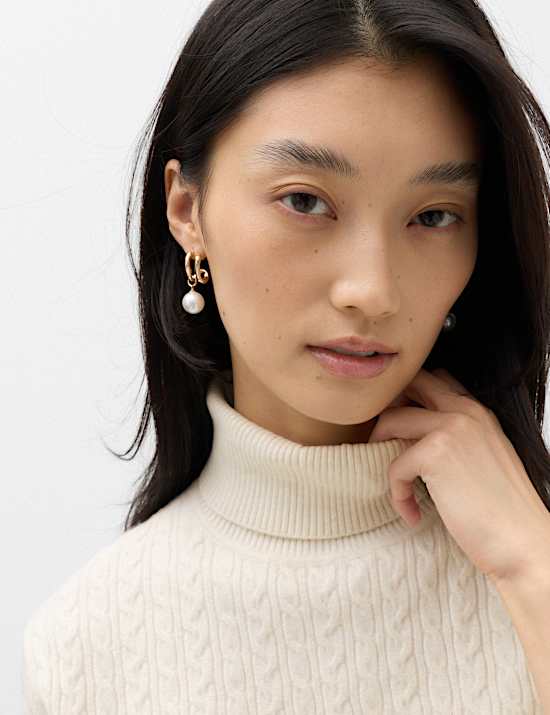 Cable Knit Roll Neck Relaxed Fit Jumper