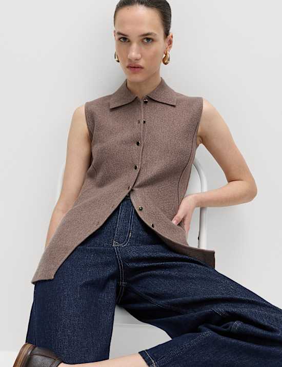 Soft Touch Longline Knitted Waistcoat