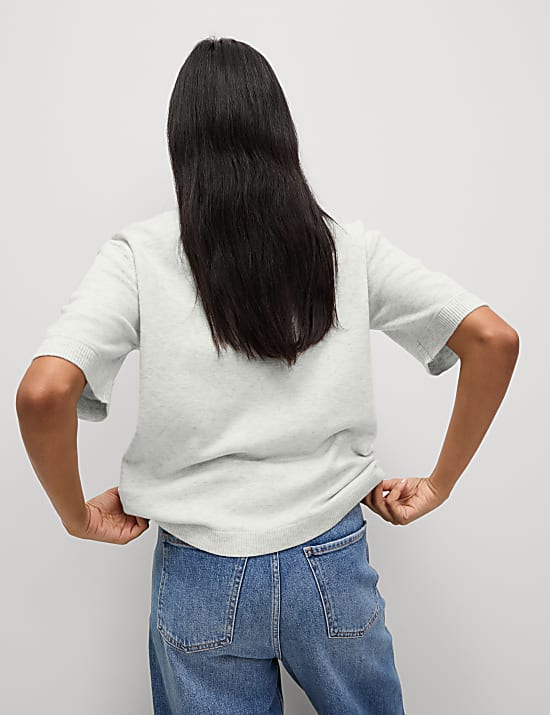 Air-Yarn Crew Neck Knitted Top