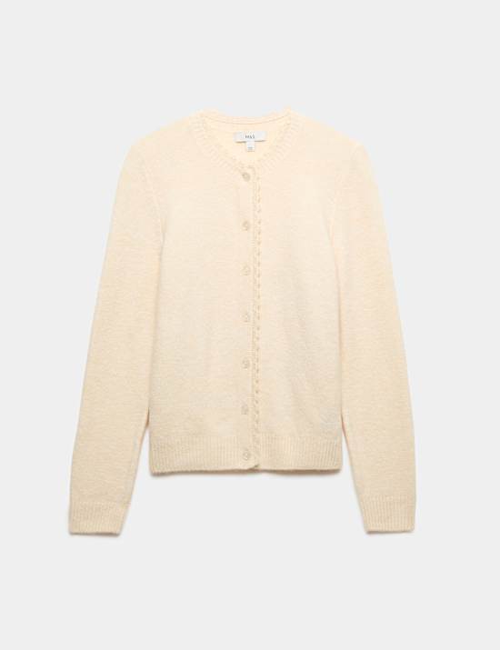 Lace Detail Crew Neck Cardigan