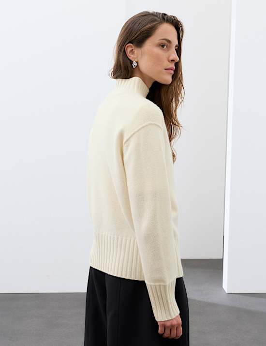 Pure Cashmere Funnel Neck Relaxed Jumper