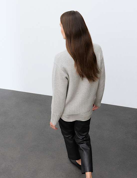 Pure Cashmere Funnel Neck Relaxed Jumper