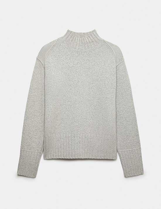 Pure Cashmere Funnel Neck Relaxed Jumper