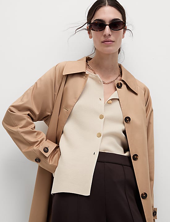 Textured Crew Neck Button Front Cardigan