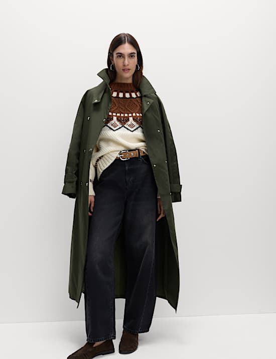 Fair Isle Cable Knit Crew Neck Jumper