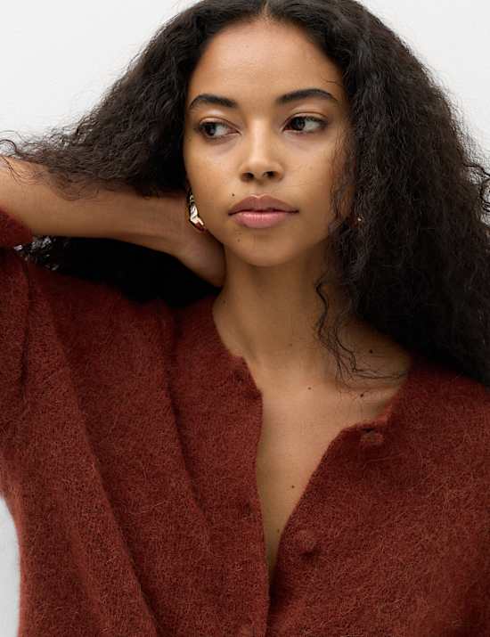 Wool Alpaca Blend Relaxed Fit Cardigan