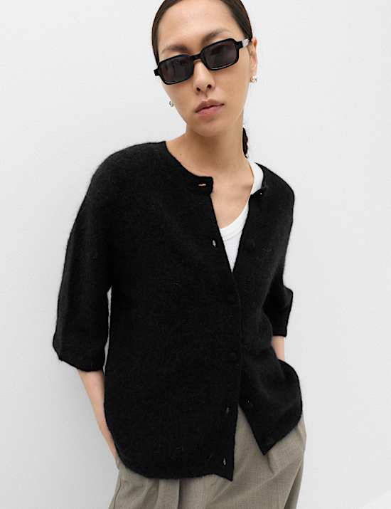 Wool Alpaca Blend Relaxed Fit Cardigan