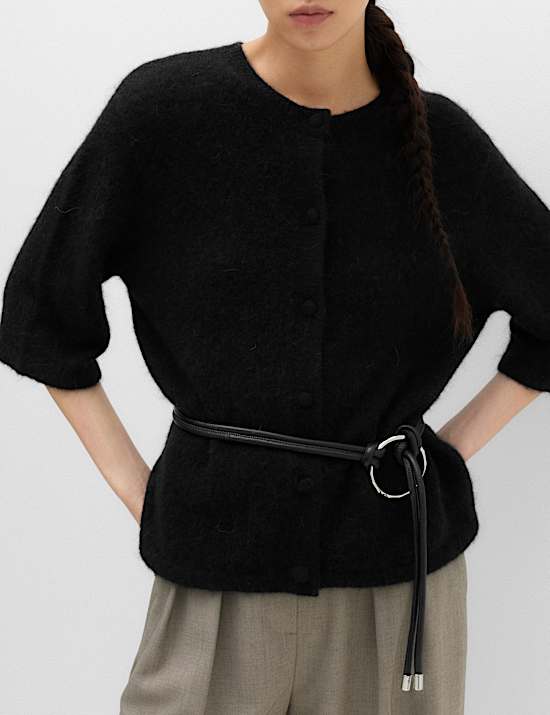 Wool Alpaca Blend Relaxed Fit Cardigan