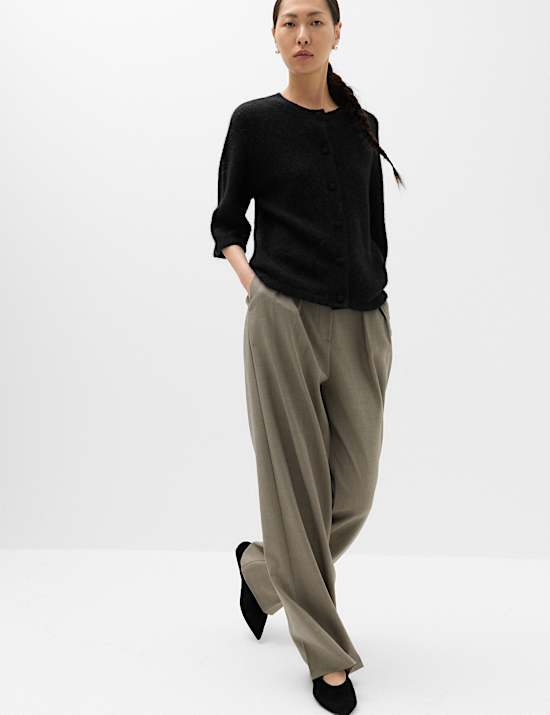 Wool Alpaca Blend Relaxed Fit Cardigan