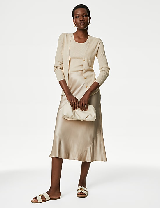 Sparkly V-Neck Button Front Cardigan