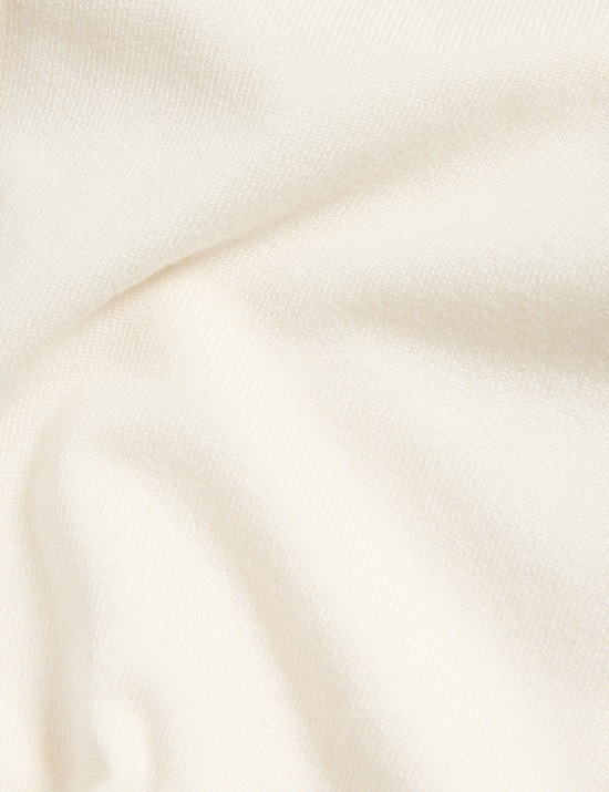 Kardigan Kancing Depan Kerah Bundar dengan Detail Ujung