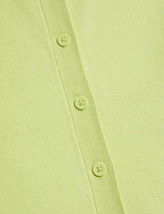 Crew Neck Button Front Cardigan