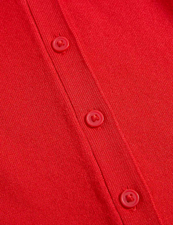 Cárdigan de cuello redondo con botones en el delantero