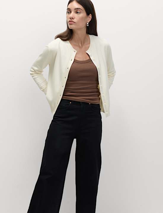 Kardigan Kancing Depan Kerah Bundar