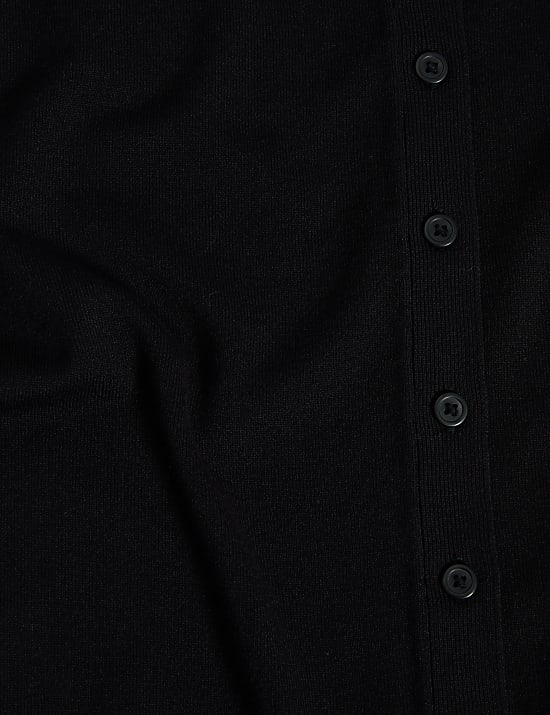 Cardigan &agrave; col rond et fermeture avant boutonn&eacute;e