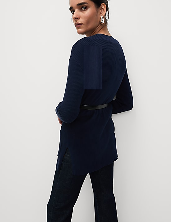 Ribbed Edge to Edge Longline Cardigan