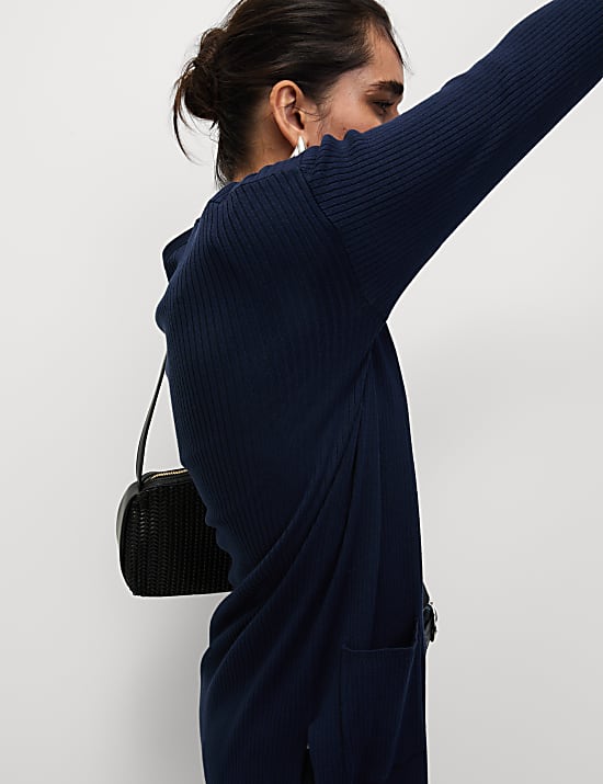 Ribbed Edge to Edge Longline Cardigan