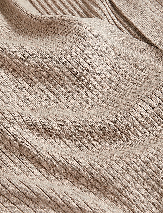 Dlouh&yacute; žebrovan&yacute; kardigan bez zap&iacute;n&aacute;n&iacute;