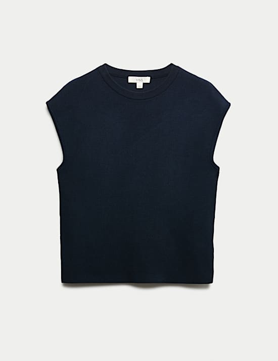 Crew Neck Knitted Vest