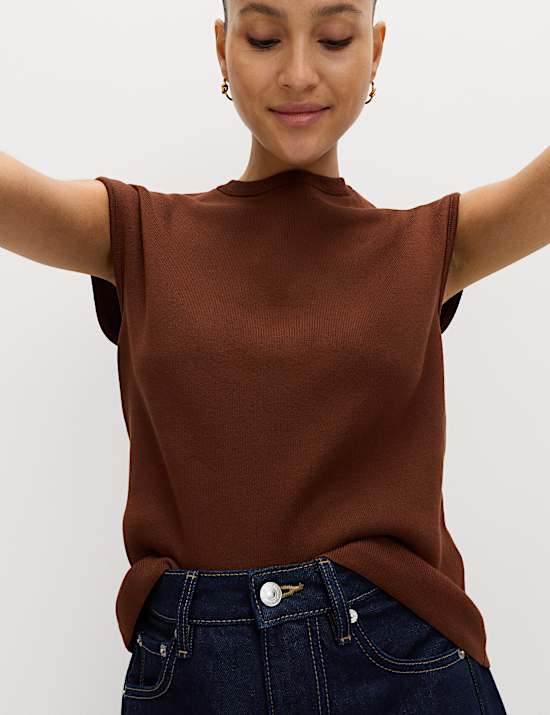 Strickpullunder mit Rundhalsausschnitt