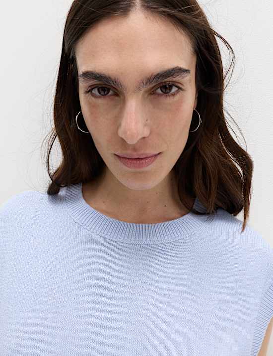 Muscle Knitted Vest With Linen
